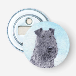 Kerry Blue Terrier Painting Cute Original Dog Art Bottle Opener
