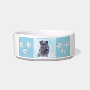 Kerry Blue Terrier Painting Cute Original Dog Art Bowl