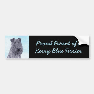 Kerry Blue Terrier Painting Cute Original Dog Art Bumper Sticker