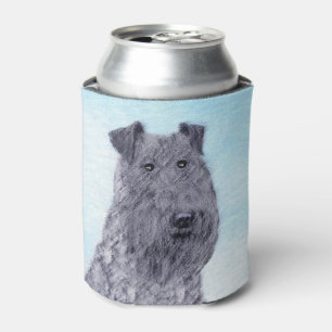 Kerry Blue Terrier Painting Cute Original Dog Art Can Cooler