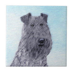 Kerry Blue Terrier Painting Cute Original Dog Art Ceramic Tile