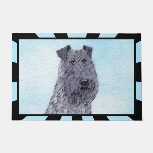 Kerry Blue Terrier Painting Cute Original Dog Art Doormat (Front)