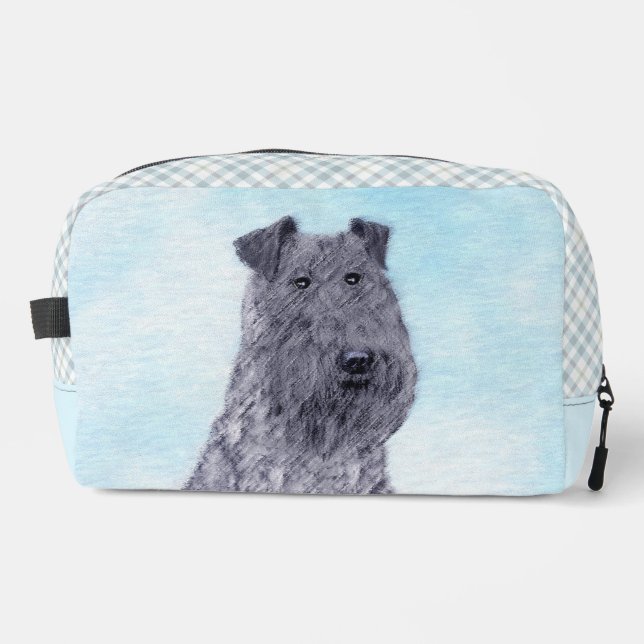Kerry Blue Terrier Painting Cute Original Dog Art Dopp Kit (Front)