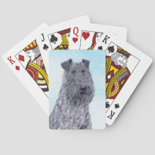 Kerry Blue Terrier Painting Cute Original Dog Art Playing Cards