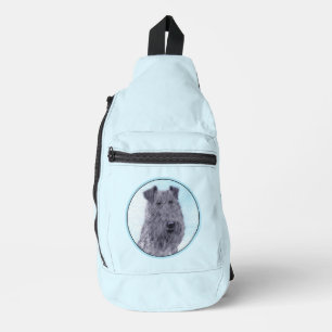 Kerry Blue Terrier Painting Cute Original Dog Art Sling Bag