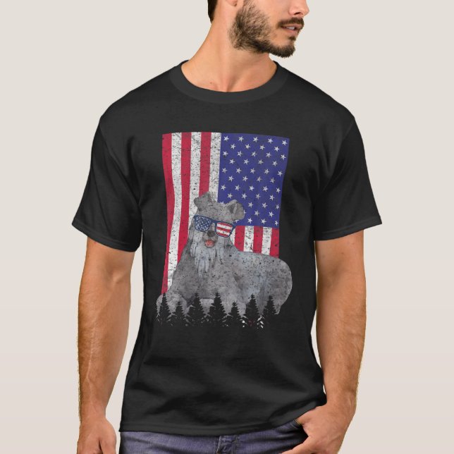 Kerry Blue Terrier Patriotic Dog USA Pride America T-Shirt (Front)