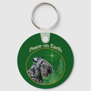 Kerry Blue Terrier Peace Key Ring
