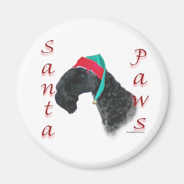 Kerry Blue Terrier Santa Paws Magnet (Front)
