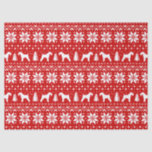 Kerry Blue Terrier Silhouettes Christmas Pattern Tissue Paper<br><div class="desc">Festive Red and White Christmas Sweater Style Pattern with Kerry Blue Terrier Silhouettes</div>