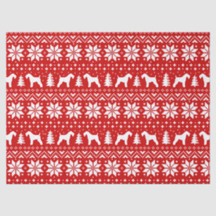 Kerry Blue Terrier Silhouettes Christmas Pattern Tissue Paper
