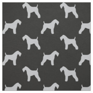 Kerry Blue Terrier Silhouettes Pattern Fabric