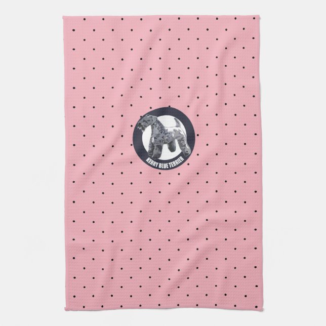 Kerry Blue Terrier Tea Towel (Vertical)