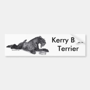 Kerry Blue Terrier with Bowl Bumper Sticker