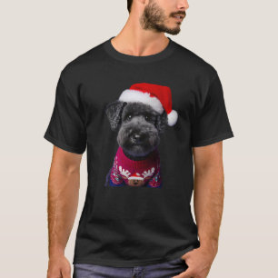 Kerry Blue Terrier With Santa Hat Christmas Dog Ow T-Shirt