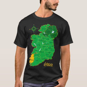 Kerry Ireland  Irish County Map Eire Irish Travel  T-Shirt