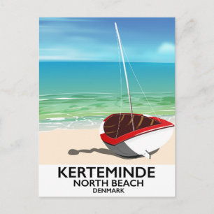 Kerteminde North Beach Denmark Travel poster Postcard