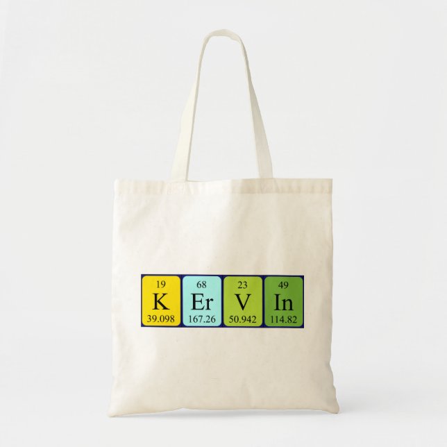 Kervin periodic table name tote bag (Front)