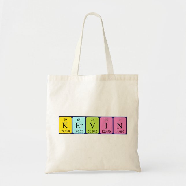 Kervin periodic table name tote bag (Front)
