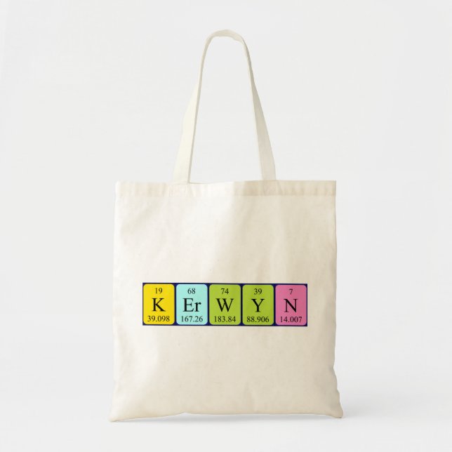 Kerwyn periodic table name tote bag (Front)