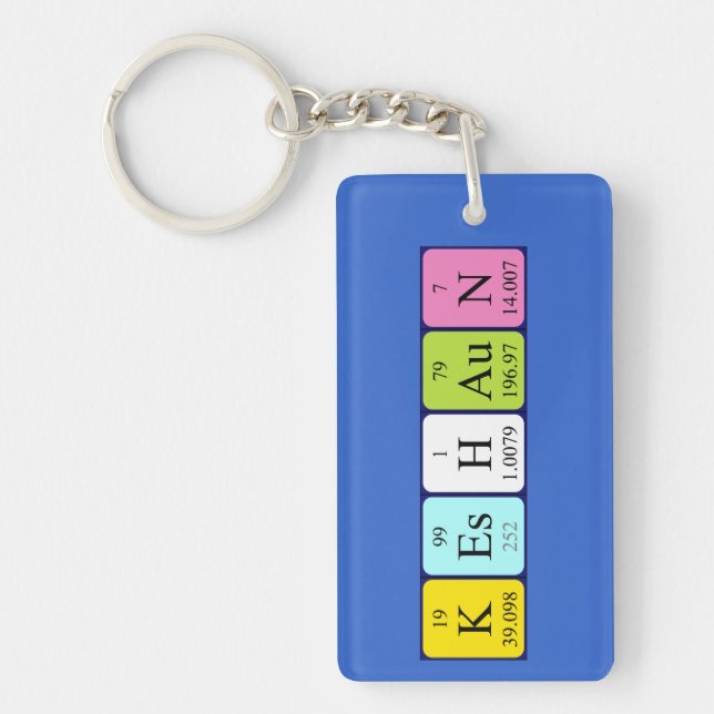 Keshaun periodic table name keyring (Front)