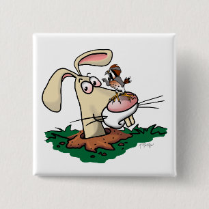 Kestrel and Rabbit 15 Cm Square Badge