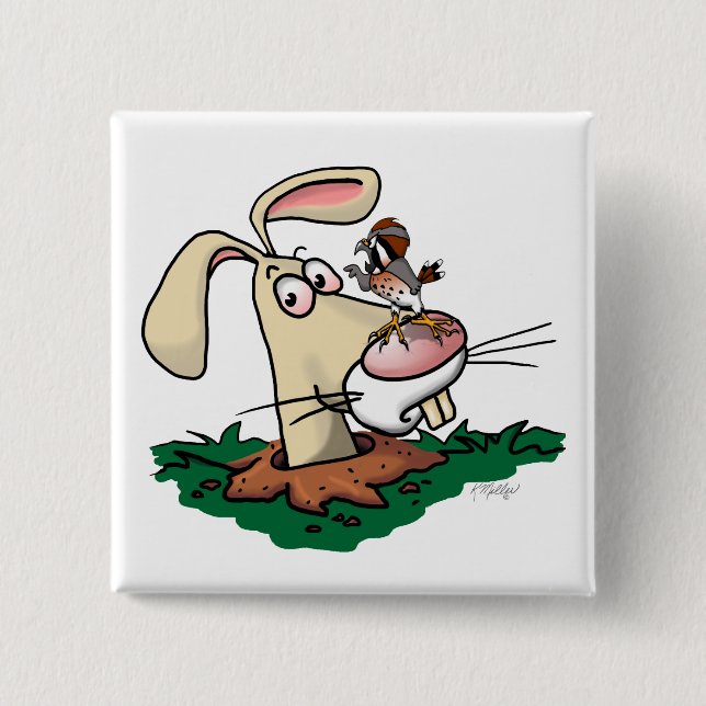 Kestrel and Rabbit 15 Cm Square Badge (Front)