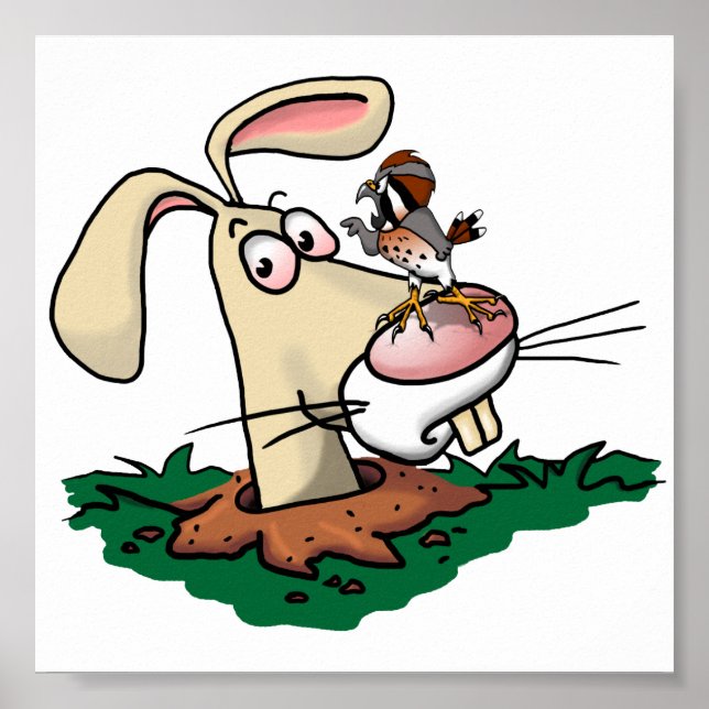 Kestrel and Rabbit Poster (Front)