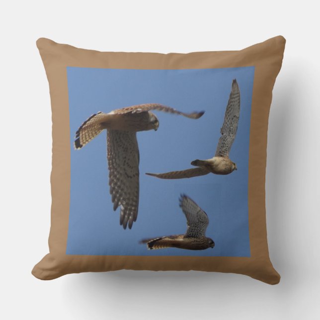 Kestrel Birds Photography Cust. Throw Pillow (Front)