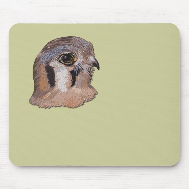 Kestrel Faux Embroidery Mouse Pad (Front)