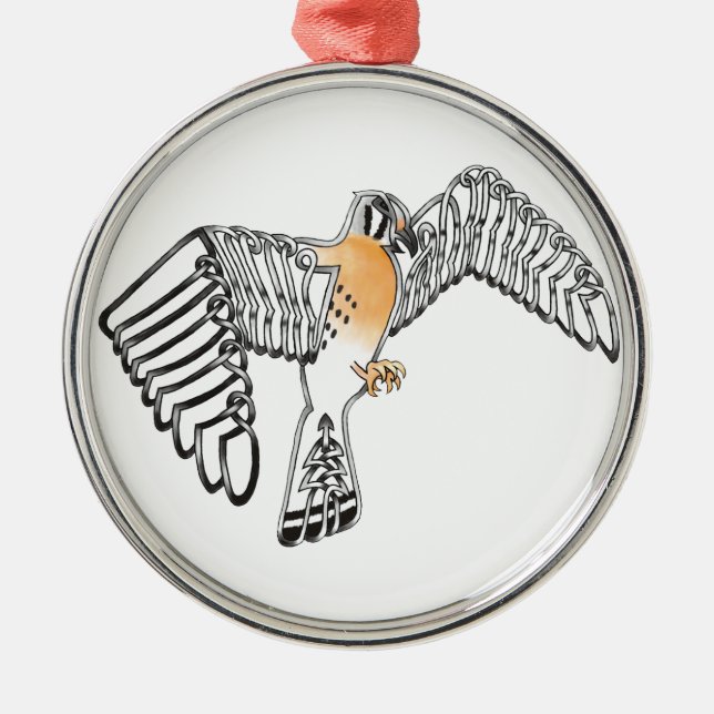 Kestrel Metal Ornament (Front)
