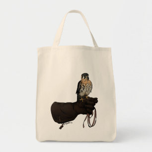 Kestrel on Glove Illustration Tote Bag