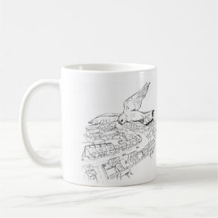 Kestrel over city mug