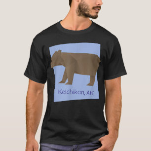 Ketchikan AK Brown Origami Bear Abstract Geometric T-Shirt
