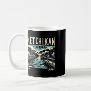 Ketchikan Alaska Ak Vintage Graphic Salmon Capital Coffee Mug
