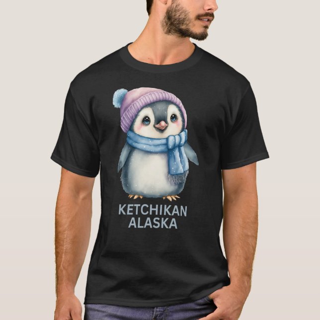 Ketchikan Alaska Cute Penguin For Kids T-Shirt (Front)