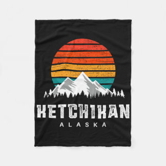 Ketchikan Alaska Mountain Scene Skiing And Hiking  Fleece Blanket