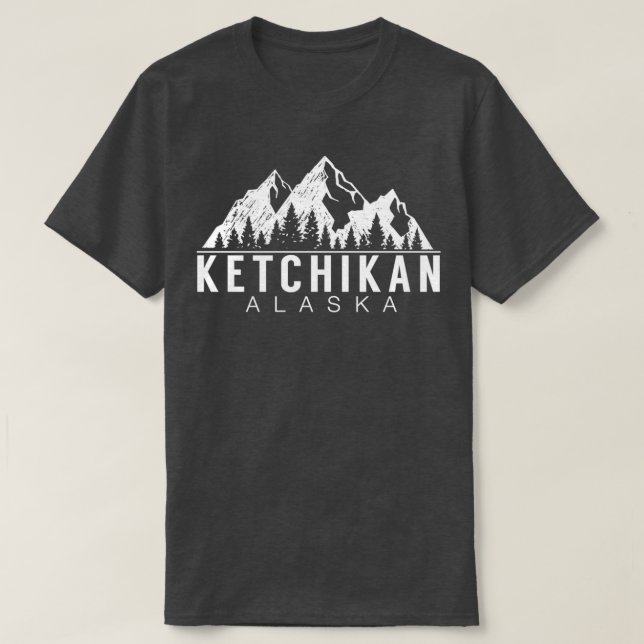 Ketchikan Alaska Mountains T-Shirt (Design Front)