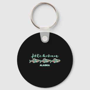 Ketchikan Alaska Native Art Salmon Fishing Capital Key Ring