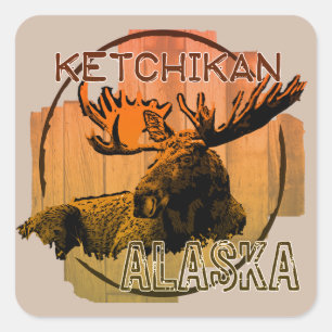 Ketchikan Alaska orange moose stickers