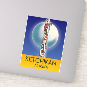 Ketchikan Alaska Totem Pole Travel poster