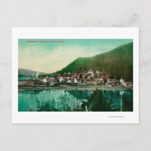 Ketchikan, Alaska Town View - First City in Postcard