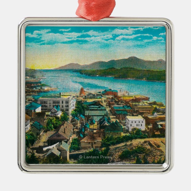 Ketchikan, Alaska Town View - The First City Metal Ornament (Front)