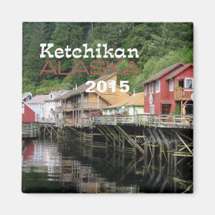 Ketchikan Alaska Travel Fridge Magnet Change Year