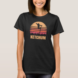 Ketchum Idaho Skier Vintage Id Skiing 80s Retro Sk T-Shirt