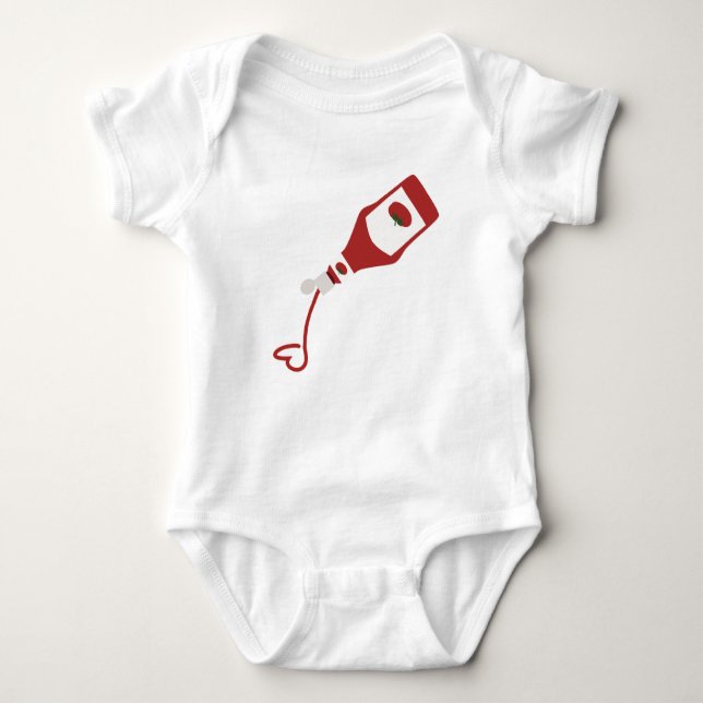 Ketchup Bottle Baby Bodysuit (Front)