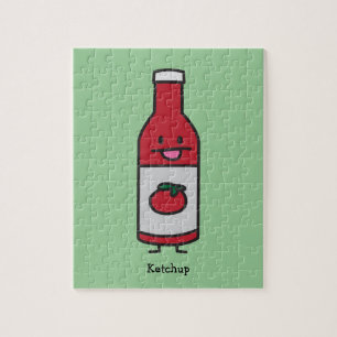 Ketchup Bottle Tomato Sauce Table condiment fancy Jigsaw Puzzle