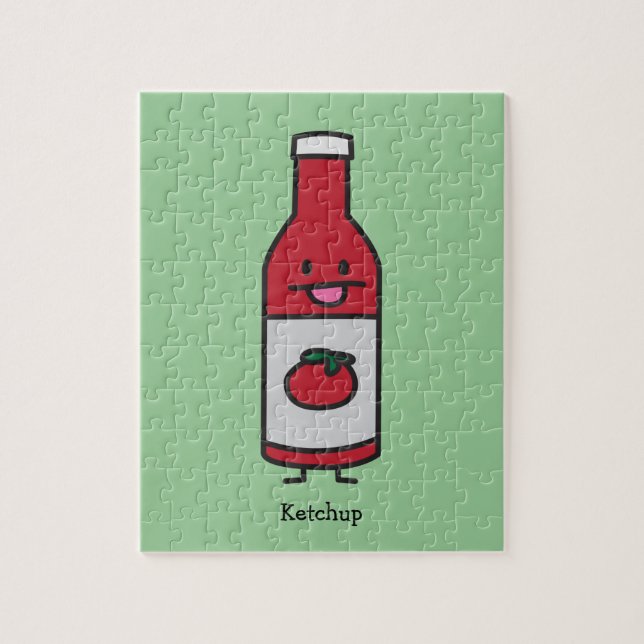 Ketchup Bottle Tomato Sauce Table condiment fancy Jigsaw Puzzle (Vertical)