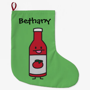 Ketchup Bottle Tomato Sauce Table condiment fancy Large Christmas Stocking