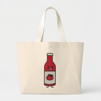 Ketchup Bottle Tomato Sauce Table condiment fancy Large Tote Bag