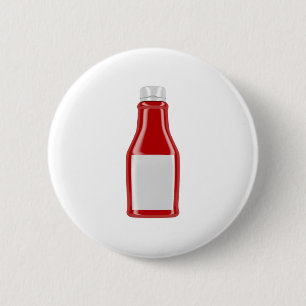 Ketchup bottle with blank label 6 cm round badge